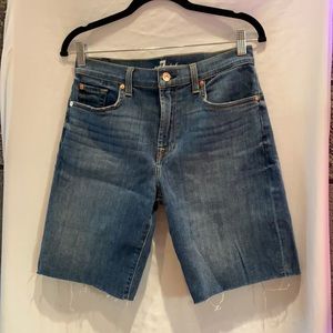 7 For All Mankind Frayed Jean Short